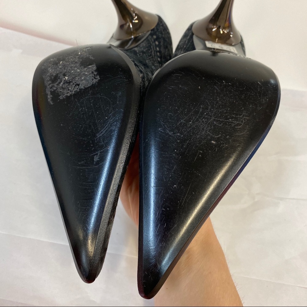 Furla Velvet Gray/Blue Pointy Toe Pumps - Picture 7 of 10